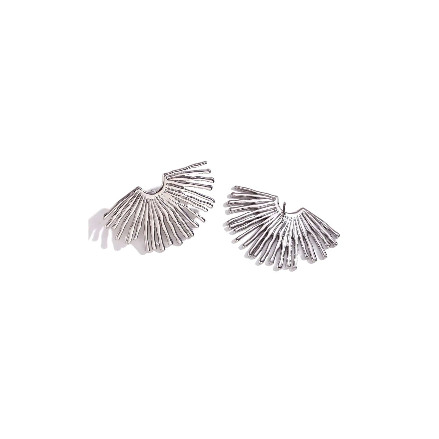 Silver fanout earrings with unique boho design, 23mm length.