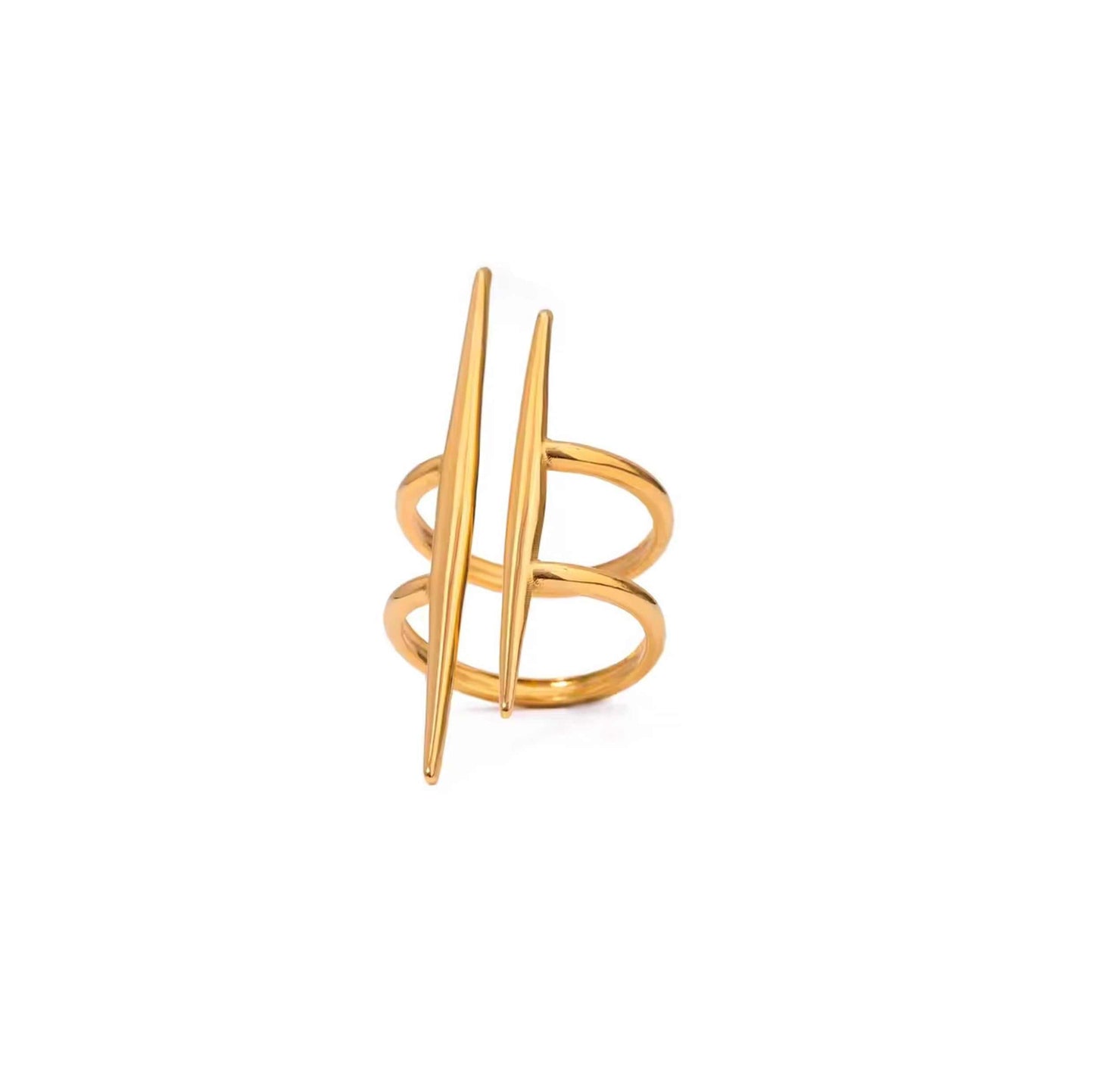 Gold H Band Ring with bold, eye-catching design in various sizes.