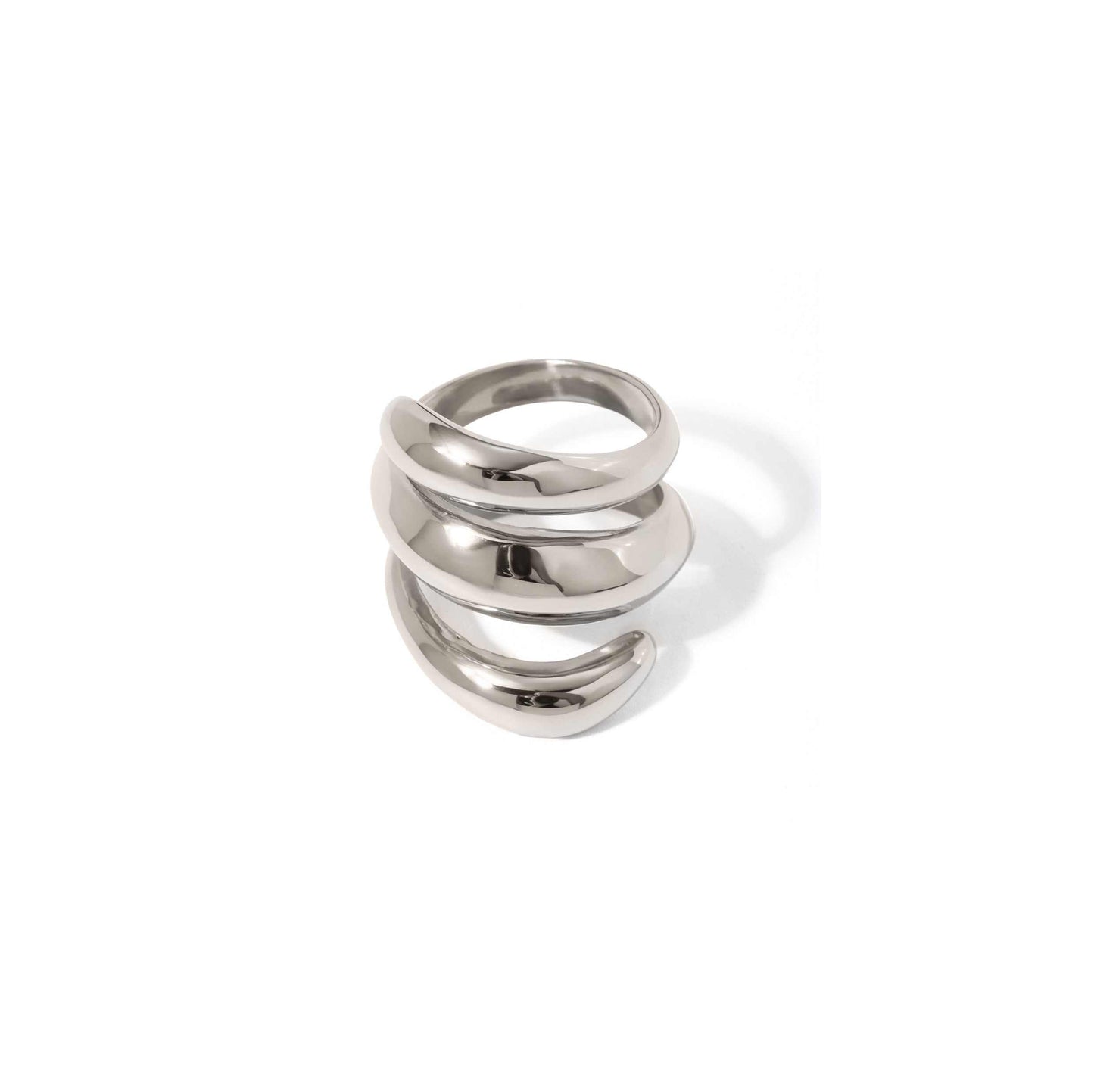 Silver Spring Ring, unique swirl design, playful jewelry piece.