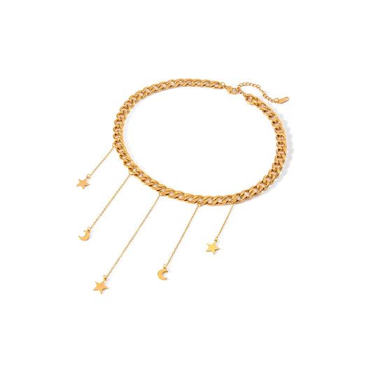 GOLD CELESTE CHAIN NECKLACE
