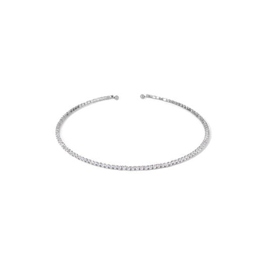 SILVER CZ CHOKER