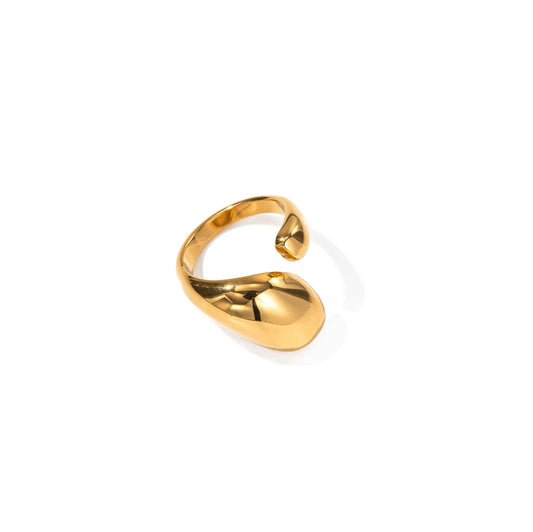 Gold Water Droplet Ring, chunky statement piece.